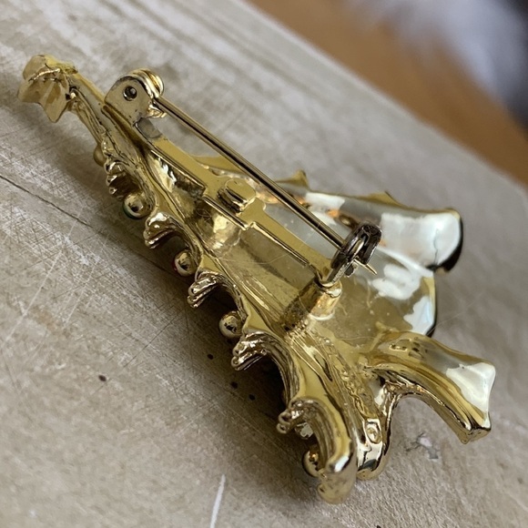 Gerry’s | Vintage Gold Tone Crystal Christmas Tree Brooch Pin - Picture 4 of 16